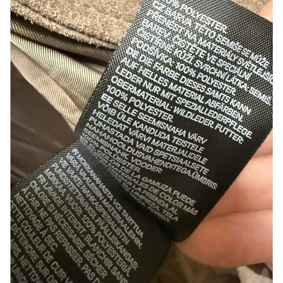 H&M Women's Faux Suede Biker Jacket – Size 2 – Taupe – Edgy & Versatile - Picture 9 of 14